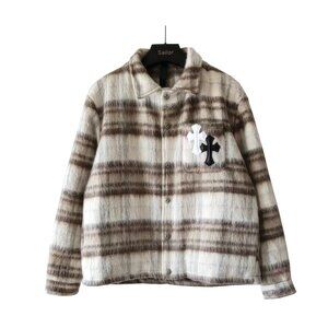 Chrome Hearts Flannel plaid wool coat shirt